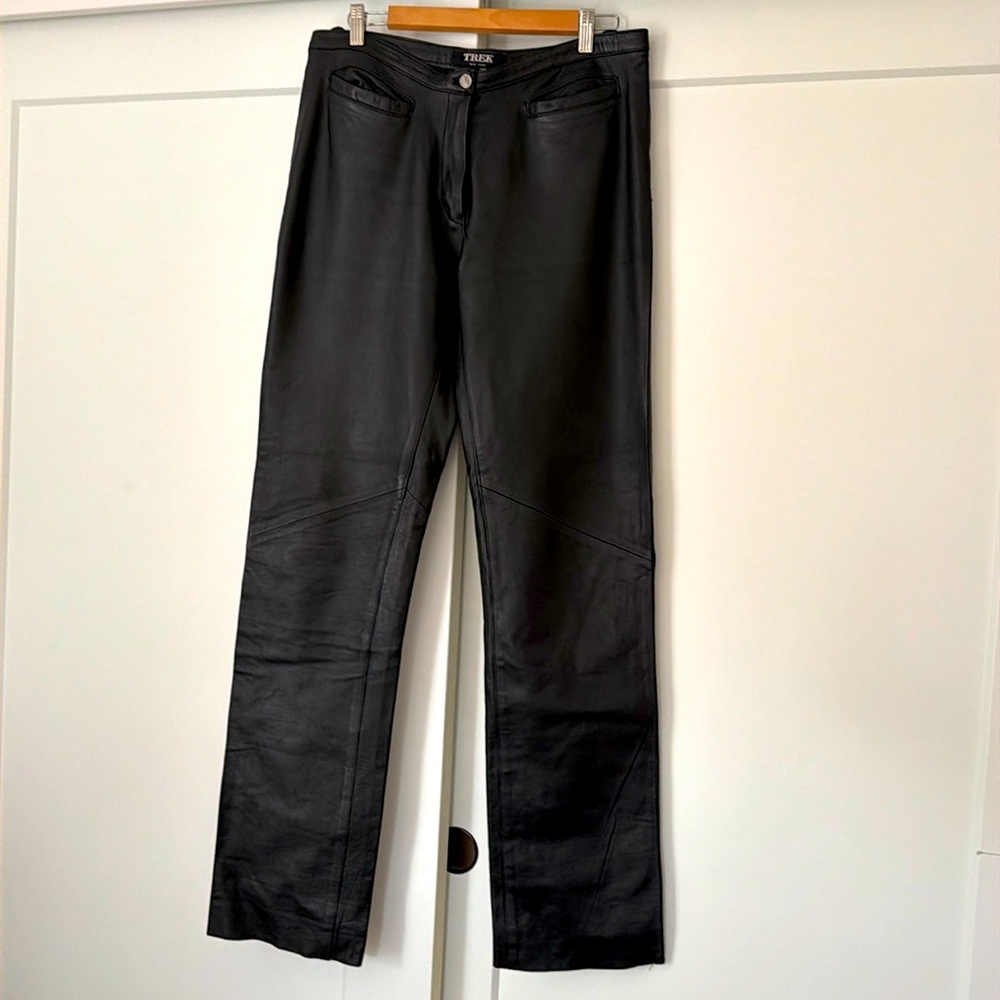 Trek - Women's Leather Motorcycle Pants - Size 14 Black